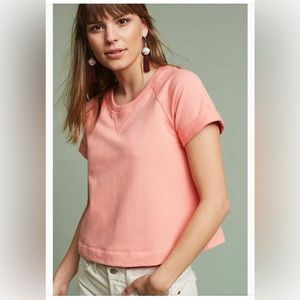 Anthropologie. Eri + Ali cropped short leave sweatshirt.